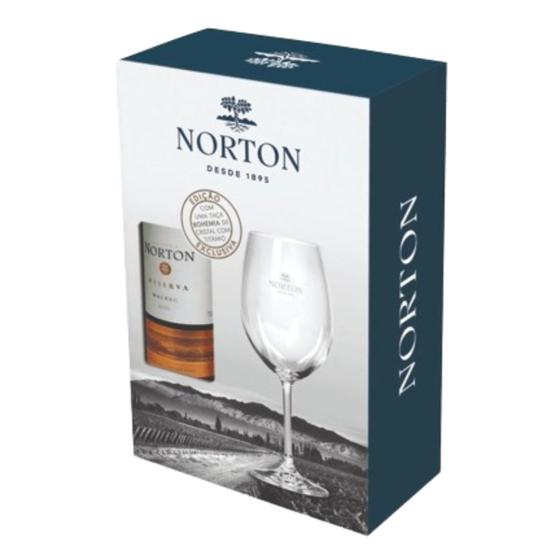 Imagem de Kit Vinho Tinto Reserva Norton Malbec 750ml + Taça Cristal