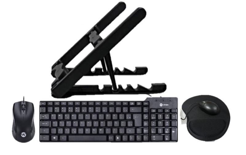 Imagem de Kit Vinik 6 - Teclado e Mouse Com Fio, Suporte Notebook E Mousepad