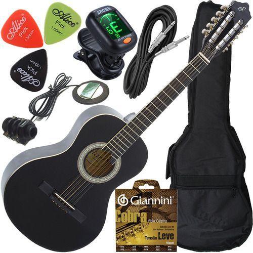 Imagem de Kit Viola Eletroacústica Caipira Aço Completa Vs14 Giannini