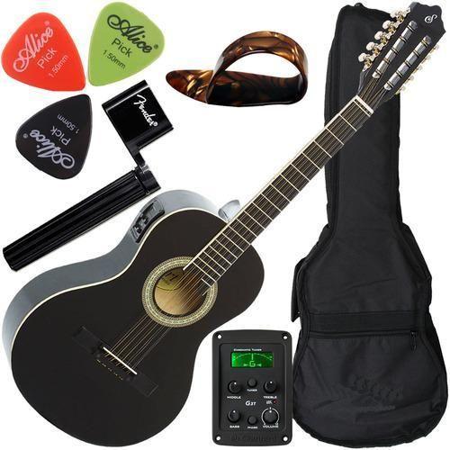 Imagem de Kit Viola Giannini Caipira Eletroacústica Com Capa Vs14Eq Bk