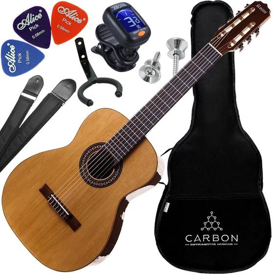 Imagem de Kit Violão 7 Cordas Rozini Rx207 Acni Acústico Nylon Vx04