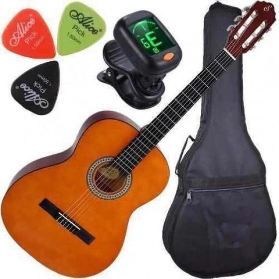 Imagem de Kit Violão Clássico Acústico Nylon N14 Natural Giannini