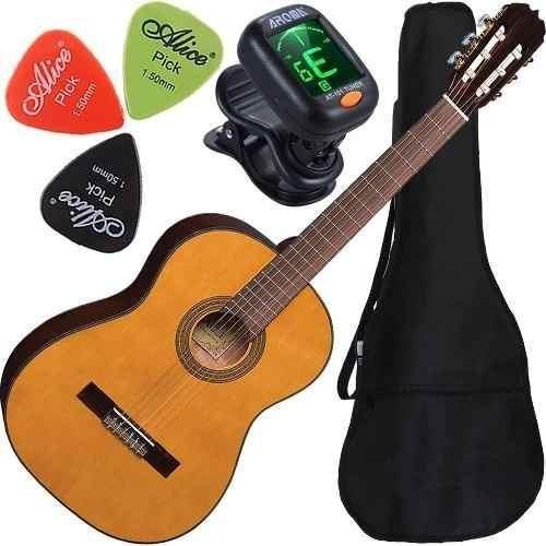 Imagem de Kit Violão Eagle Clássico Acústico Cordas Nylon Dh69 Natural