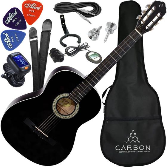 Kit Violão Elétrico Aço Estudo S14 Giannini Preto C/ Capa Menor preço em Kit Violão Elétrico Aço Estudo S14 Giannini Preto C/ Capa
