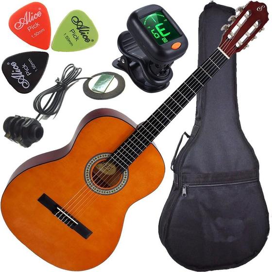 Imagem de Kit Violão Eletroacústico Captador Piezo + Capa N14 Giannini