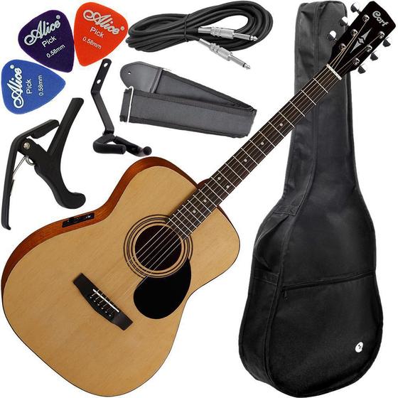 Imagem de Kit Violão Eletroacústico Cort Standard Af510e Open Pore