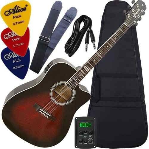 Imagem de Kit Violão Eletroacústico Folk Eq 3 Bandas Gf1d Brb Giannini