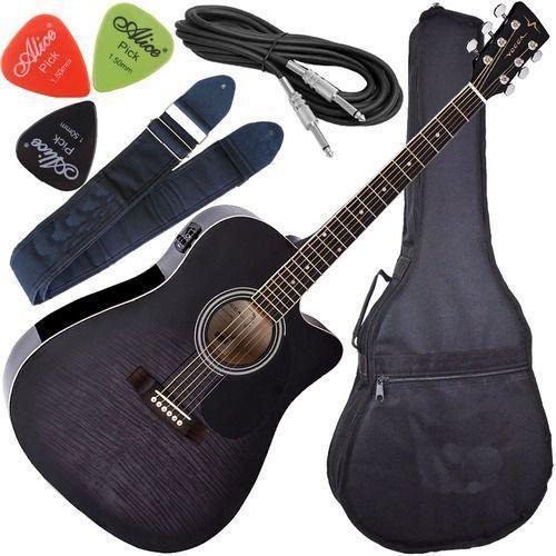 Imagem de Kit Violão Eletroacústico Vogga Vck370 Bmf Folk Cutaway