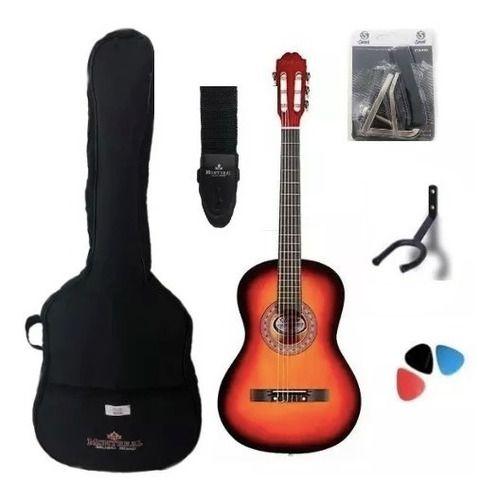 Imagem de Kit Violão Estudante Acústico Nylon Queens Sunburst