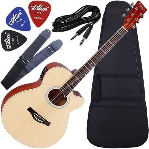 Imagem de Kit Violão Folk Aço Eletroacústico Gsf1R Giannini Nt Oferta