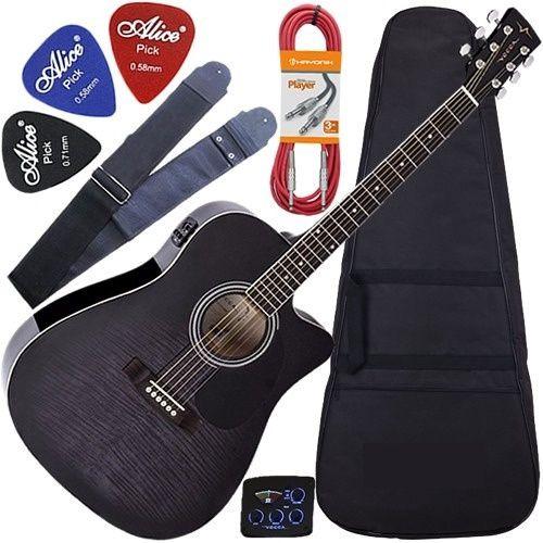 Imagem de Kit Violão Folk Eletroacústico Aço Eq 3 Bandas Vck370 Vogga