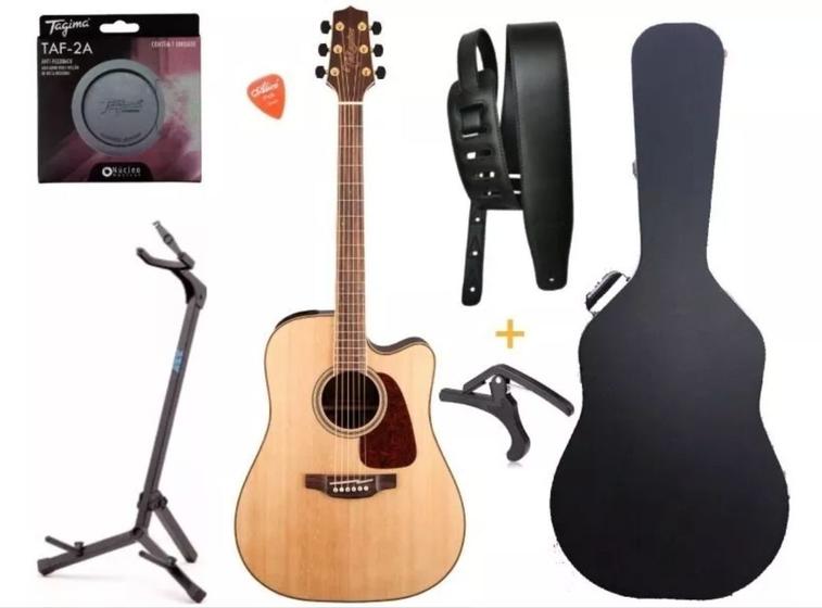 Imagem de Kit Violão Gd93 Takamine Folk Tampo Solido com Acessórios e Case