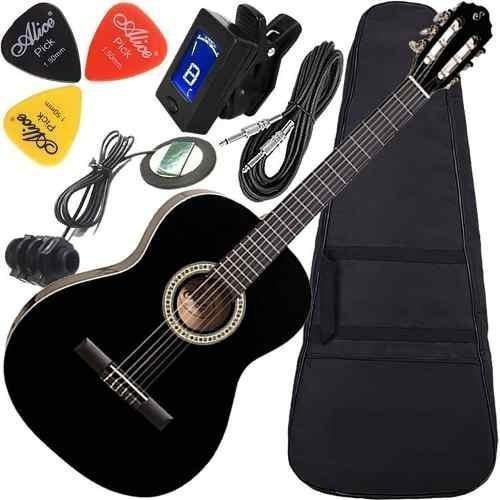 Imagem de Kit Violão Giannini Eletroacústico Aço Com Acessórios S14 Bk
