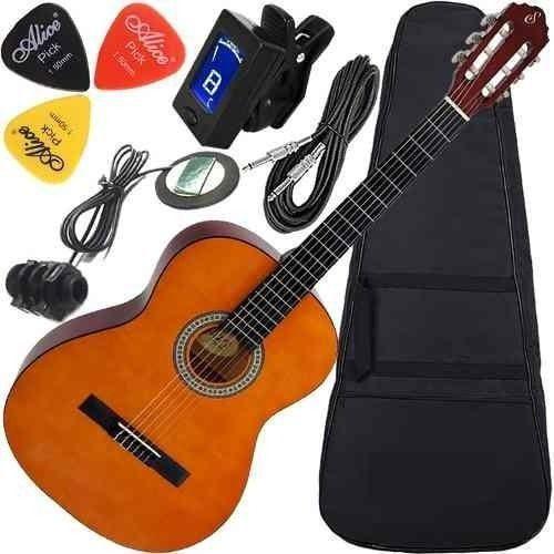 Imagem de Kit Violão Giannini Eletroacústico Completo N14 Nt Com Capa