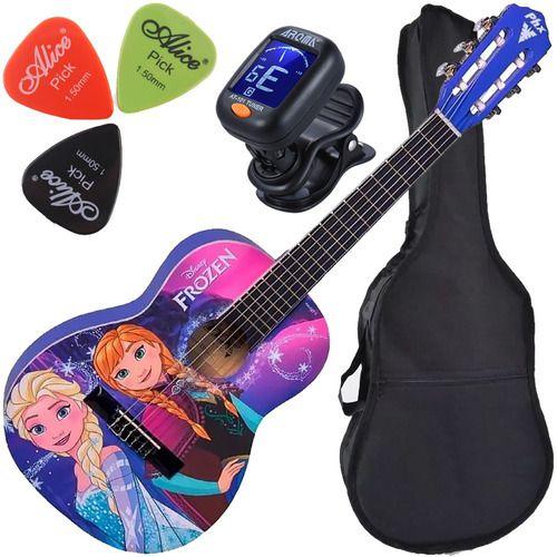 Imagem de Kit Violão Phx Infantil Acústico Nylon Disney Frozen Elsa E Anna Vif-2