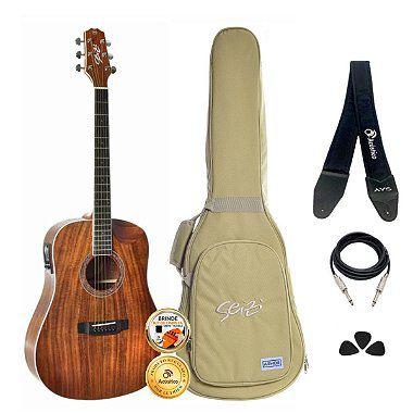 Imagem de Kit Violão Profissional Seizi Akira Half Cutaway Koa Completo