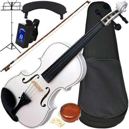 Kit Violino 4/4 Branco Completo Com Arco Breu Espaleira - Ronsani Imagem de Kit Violino 4/4 Branco Completo Com Arco Breu Espaleira