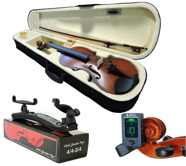 Imagem de Kit Violino Barth Old (envelhecido) 4/4 com Estojo, Arco, Breu + Espaleira Shoulder Rest + Afinado Cromático