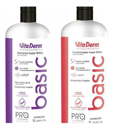 Imagem de Kit Vita Derm Pro Basic Profissional - Shampoo 1 litro + Condicionador 1 Litro