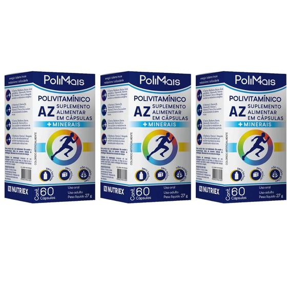 Imagem de Kit Vitamina A-z 3x60 Caps Imunidade Energia Metabolismo Nutriex