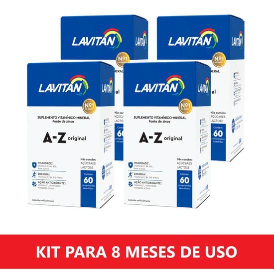 Kit Vitamina Lavitan A-Z Original Homem 240 comprimidos - CIMED Menor preço em Kit Vitamina Lavitan A-Z Original Homem 240 comprimidos - CIMED