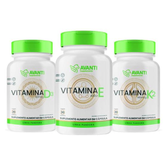 Imagem de Kit Vitaminas D3 + E + K2 - Suplemento Alimentar - Avanti Supplements