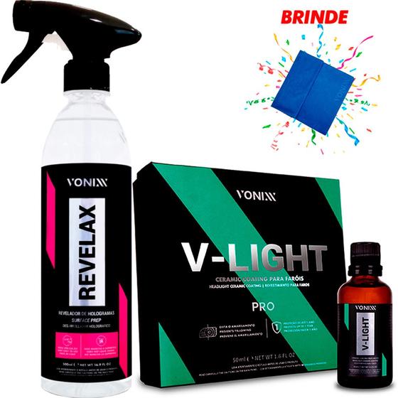 Imagem de Kit Vitrificação Farol Vidros V Light 50ml + Revelax Vonixx