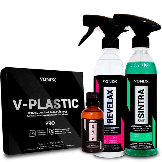Imagem de Kit Vitrificação Plástico Sintra + Revelax + Vplastic Vonixx
