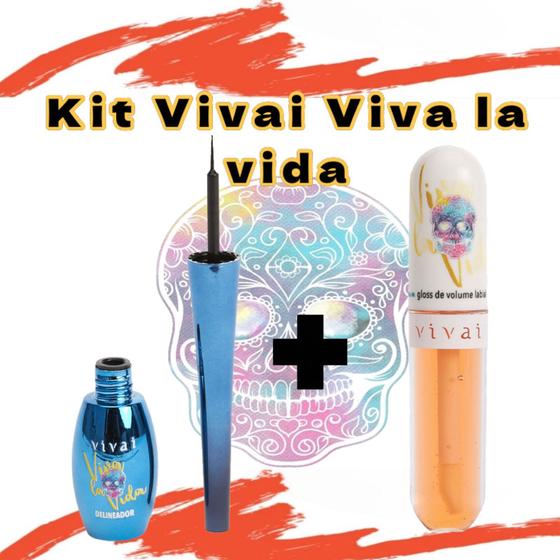 Imagem de Kit Viva La Vida Delineador e Gloss de Volume Labial Efeito Bocão Vivai