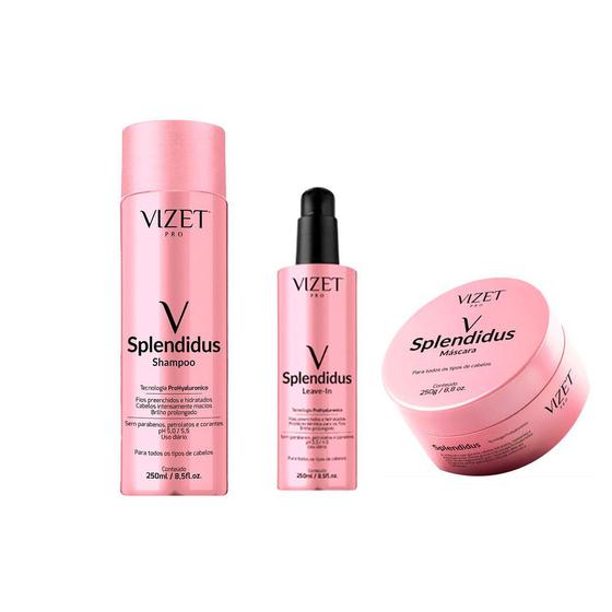 Imagem de Kit Vizet Splendidus - Shampoo 250 ml + Fluido protetor 250ml + Mascara 250g