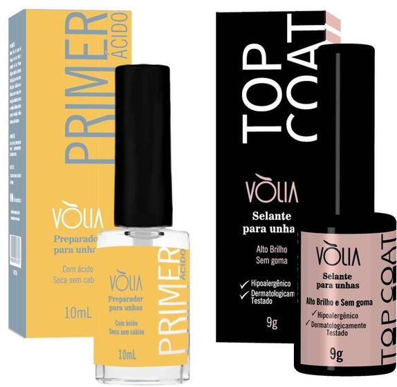 Imagem de Kit Volia Top Coat E Primer Ácido Para Unhas Nails Kit Gelç