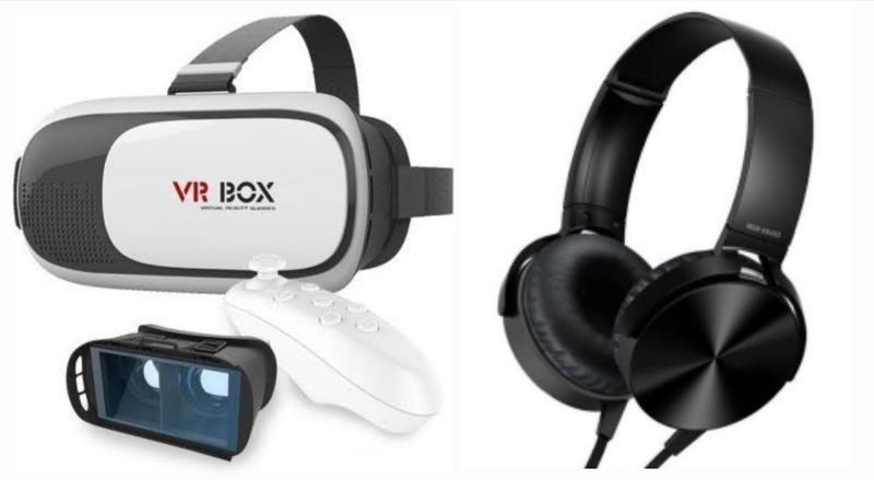 Imagem de Kit VR Box 2.0 Óculos 3D  Controle bluetooth Fone ouvido Mdr