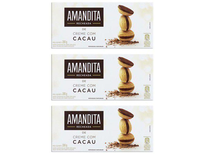 Kit Wafer Recheado Chocolate Amandita 200g - 3 Unidades - Wafer - Magazine Cbeneficio
