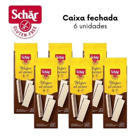 Imagem de KIT Wafers al cacao Dr. Schar 125g - Caixa com 6 unidades