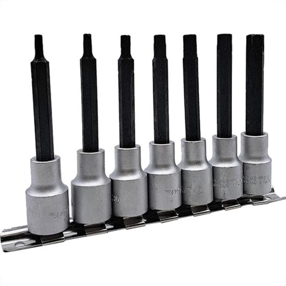 Imagem de Kit Waft Soquete Bits Torx Longo 1/2''Cromo Vanadio Com 7 Pecas 6346