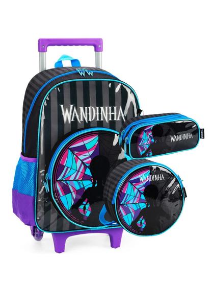 Imagem de Kit Wandinha ul Mochila De Rodas + Lancheira + Estojo