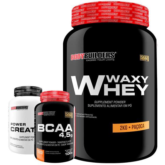 Imagem de Kit Waxy Whey 2kg + BCAA 4,5 100g + Power Creatina 100g  Bodybuilders