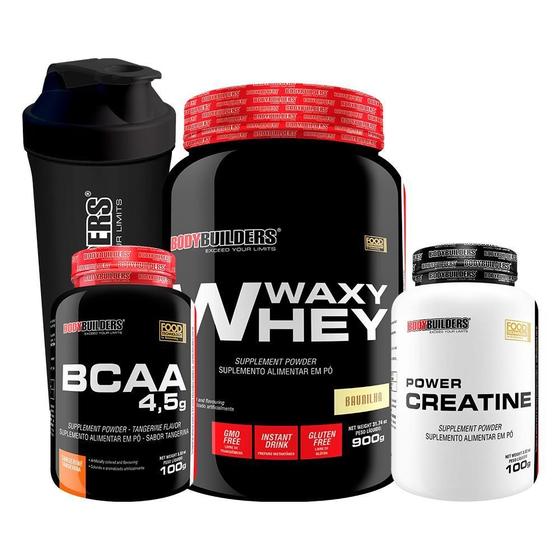 Imagem de Kit Waxy Whey 900G+ Power Creatina 100G+ Bcaa 100G