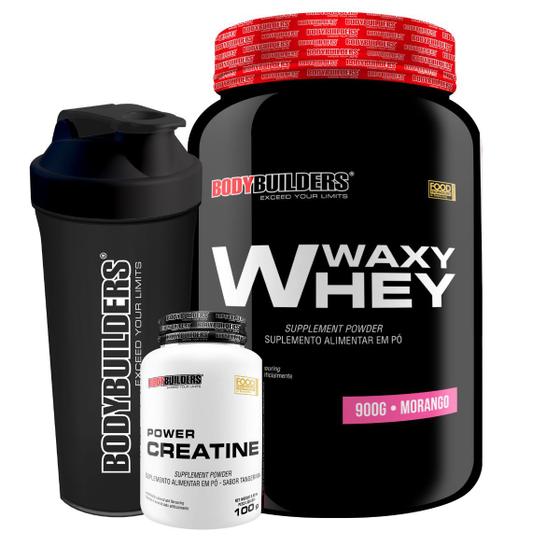 Imagem de Kit Waxy Whey 900g + Power Creatina 100g + Coqueteleira - BodyBuilders