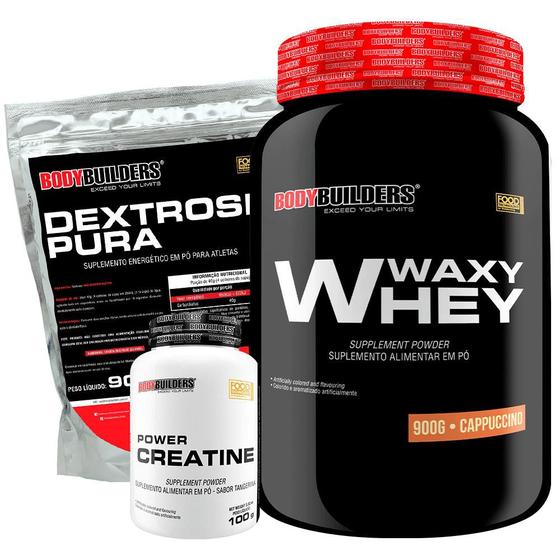 Imagem de Kit Waxy Whey Protein 900g + Creatina 100g  + Dextrose 900g - Bodybuilders