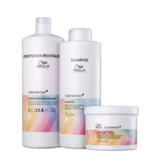 Imagem de Kit Wella Color Motion Shampoo, Condicionador e Mascara