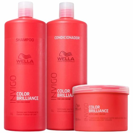 Kit Wella Invigo Color Brilliance 3 Grande Menor preço em Kit Wella Invigo Color Brilliance 3 Grande