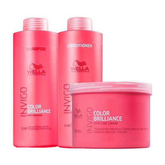 Imagem de Kit Wella Invigo Color Brilliance - Shampoo 1000 ml e Condicionador 1000 ml e Máscara 500 ml