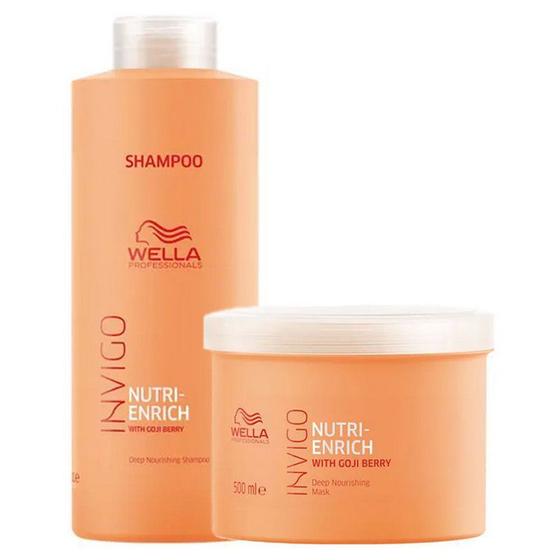Imagem de Kit Wella Invigo Nutri Enrich Shampoo 1000Ml + Máscara 500Ml