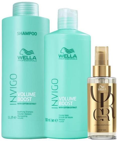 Imagem de Kit Wella Invigo Volume Boost Profissional-Sh E Másc E Óleo