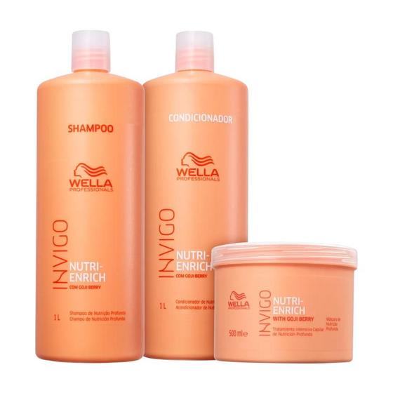 Imagem de Kit Wella Nutri Enrich Shampoo e Condic. 1L + Máscara 500ml