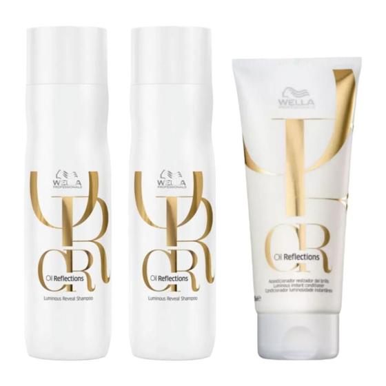 Imagem de Kit Wella Oil Reflections 2x Shampoo 250ml, Condicionador 200ml (3 produtos