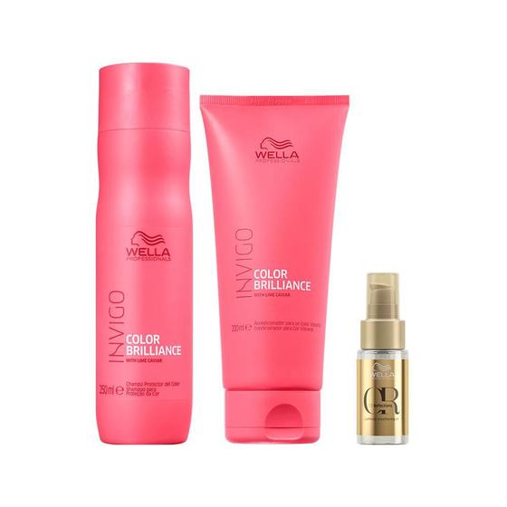 Imagem de Kit Wella Pro Inv Brilliance Sh 250 e Cd 200 e Oil 30