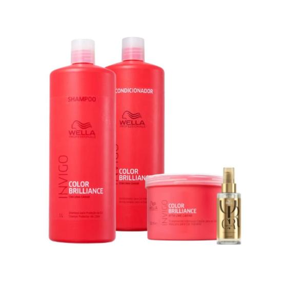 Imagem de Kit Wella Professionals Color Brilliance Sh 1L + Cond 1L + Masq 500g + Oil Reflections 100ml