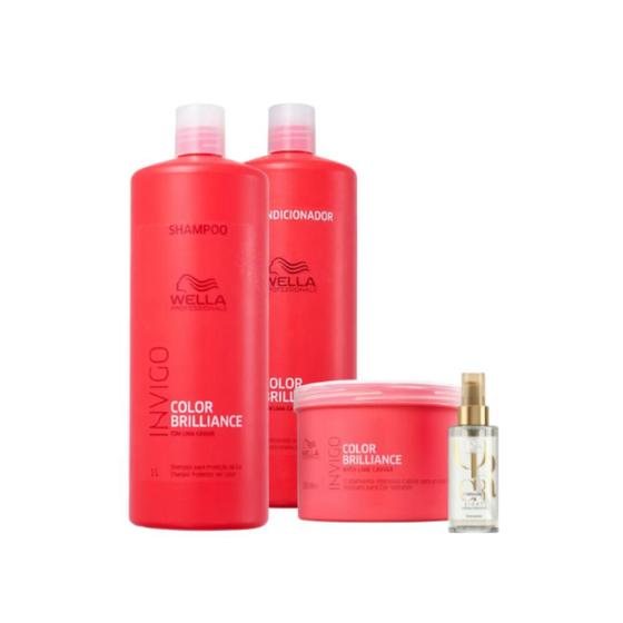 Imagem de Kit Wella Professionals Color Brilliance Sh 1L + Cond 1L + Masq 500g + Oil Reflections Light 100ml